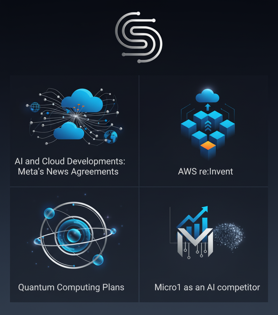 AI and Cloud Developments: Meta's News Agreements, AWS re:Invent, and Quantum Computing Plans
